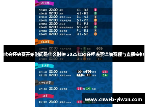 欧会杯决赛开始时间是什么时候 2025年欧会杯决赛详细赛程与直播安排